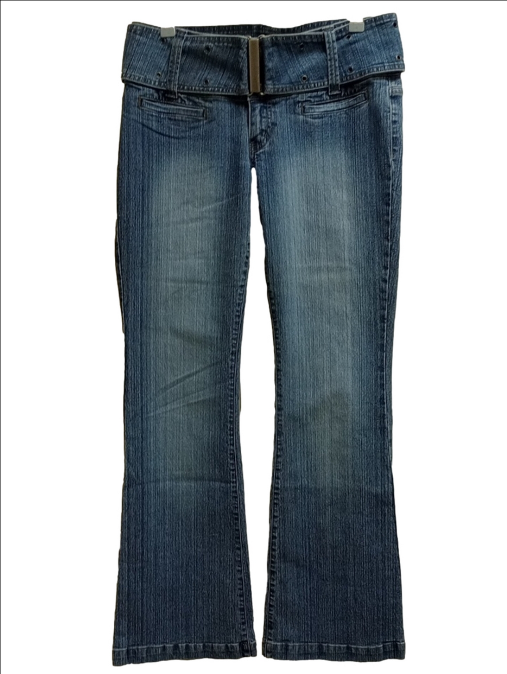 HYDRAULIC 90'S Y2K VINTAGE BELTED BOOT CUT WIDE LEG MEDIUM RISE JEANS RARE